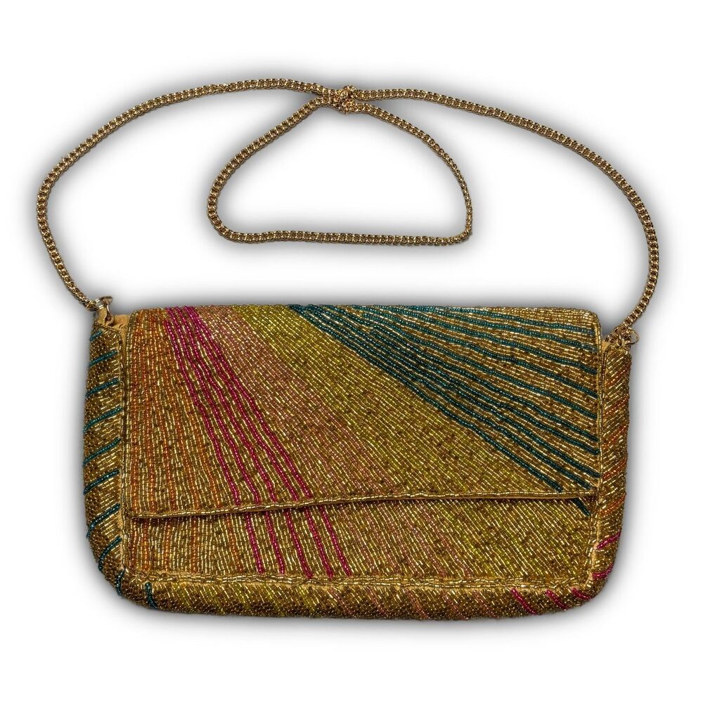 Beaded Multicolor Floral Crossbody